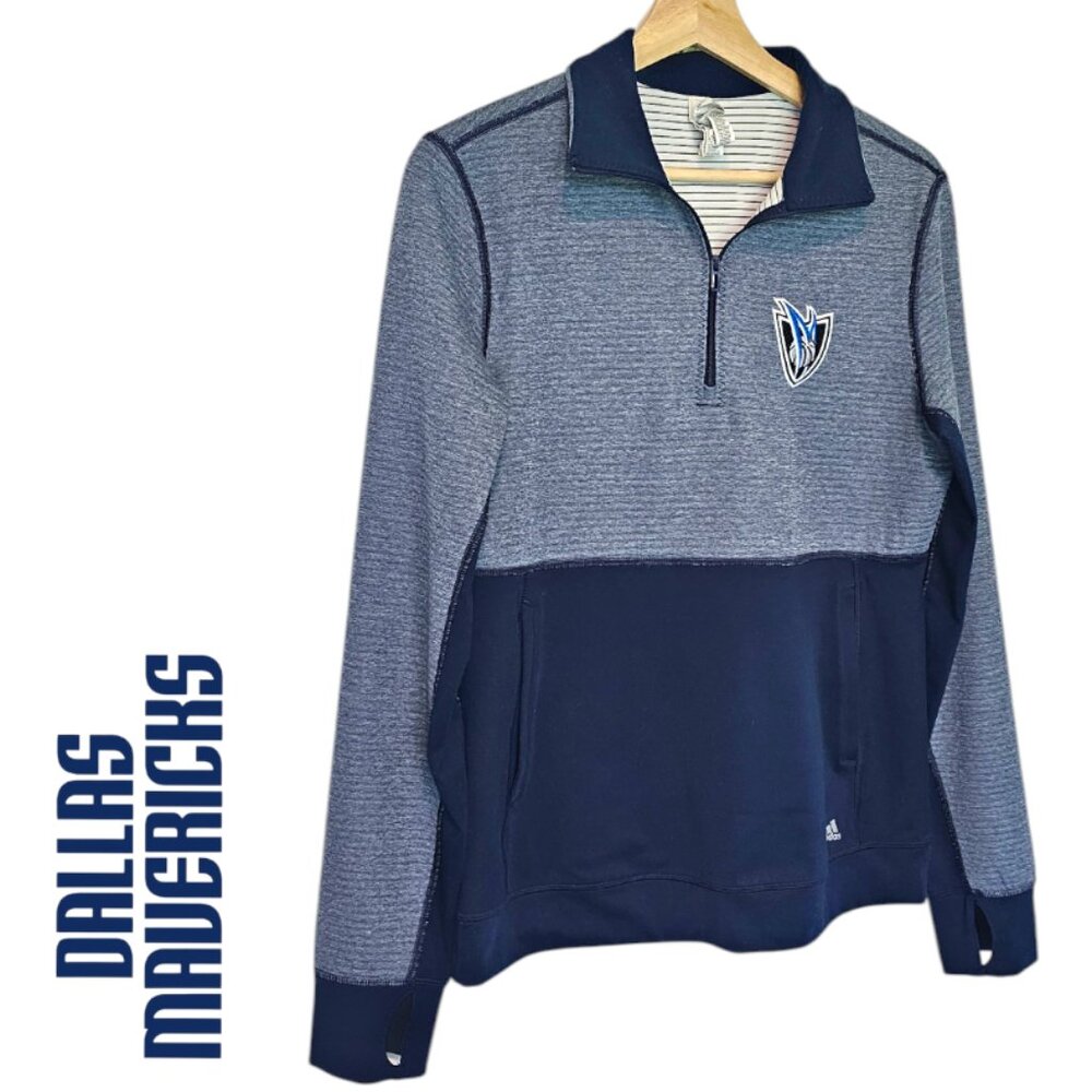 Dallas Mavericks M Women's Adidas Sweatshirt Half Zip Navy